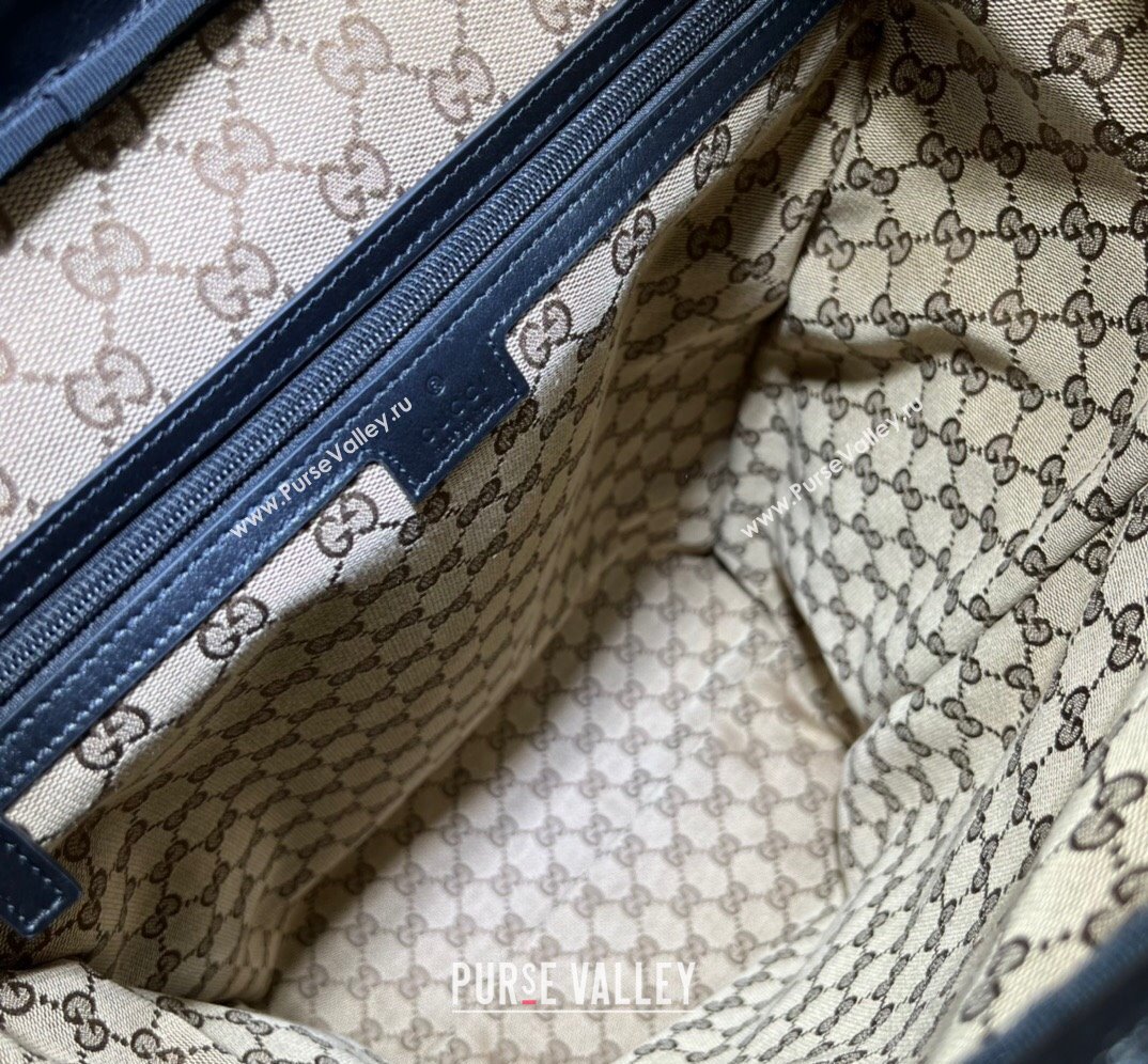 Gucci Backpack with tonal Double G 725657 Leather Black 2023 (dlh-23111441)