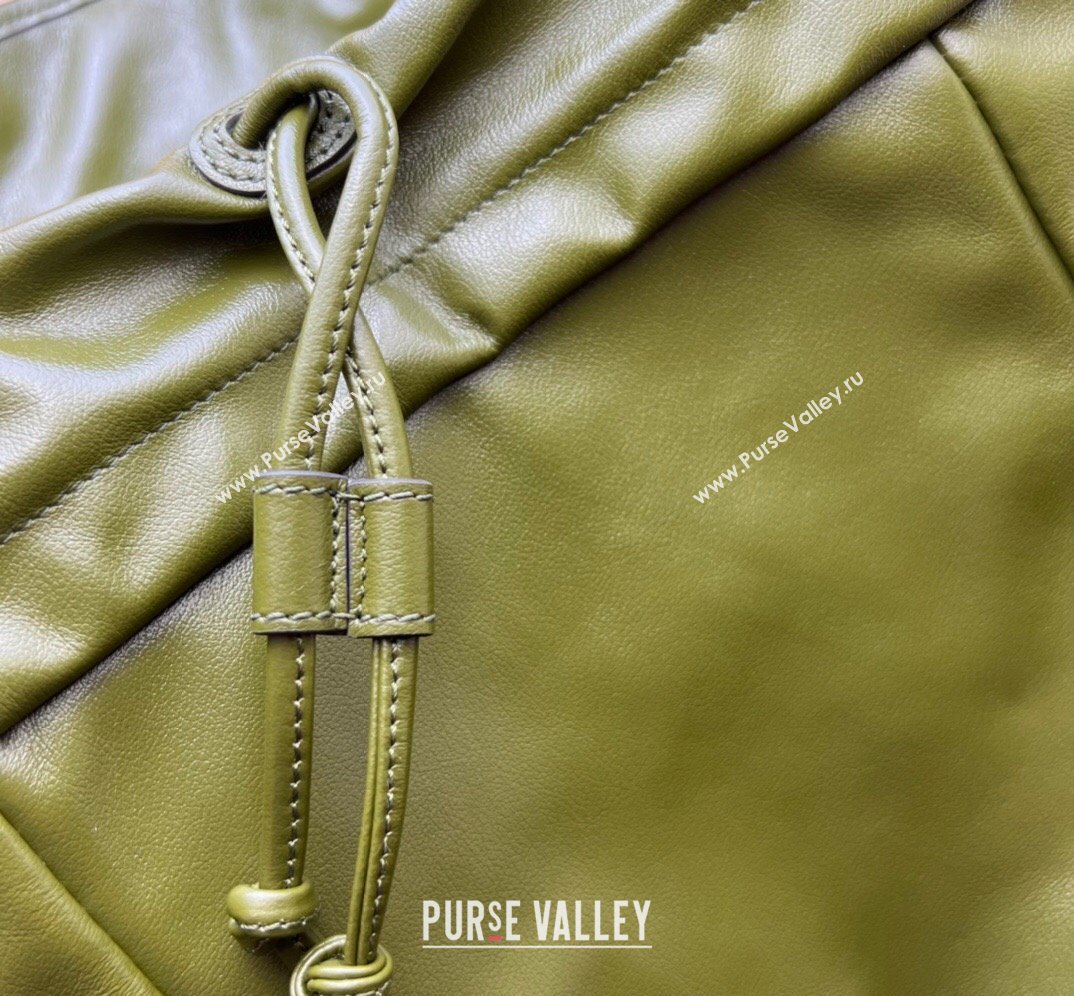 Gucci Backpack with tonal Double G 725657 Leather Green 2023 (dlh-23111442)