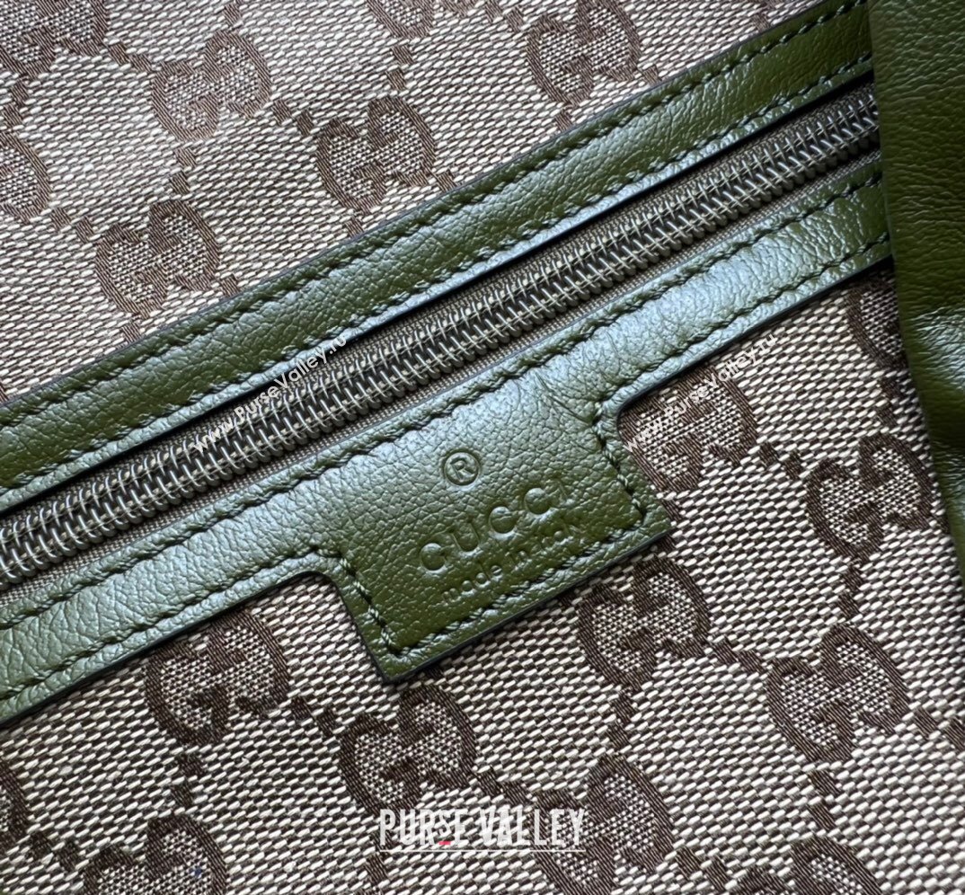 Gucci Backpack with tonal Double G 725657 Leather Green 2023 (dlh-23111442)
