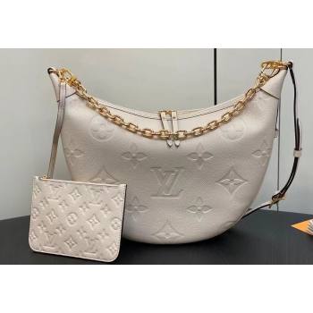 Louis Vuitton Monogram Empreinte Leather Loop Hobo Bag M46739 Cream 2023 (kiki-23111324)
