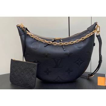 Louis Vuitton Monogram Empreinte Leather Loop Hobo Bag M46725 Black 2023 (kiki-23111325)