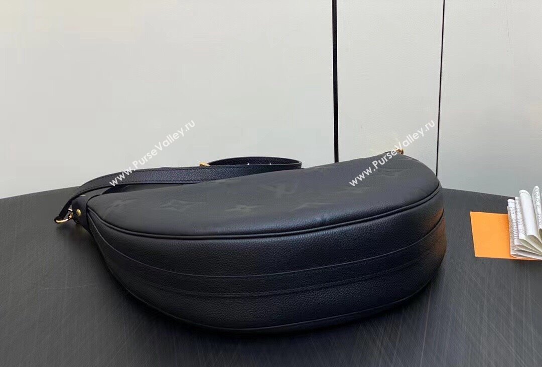 Louis Vuitton Monogram Empreinte Leather Loop Hobo Bag M46725 Black 2023 (kiki-23111325)