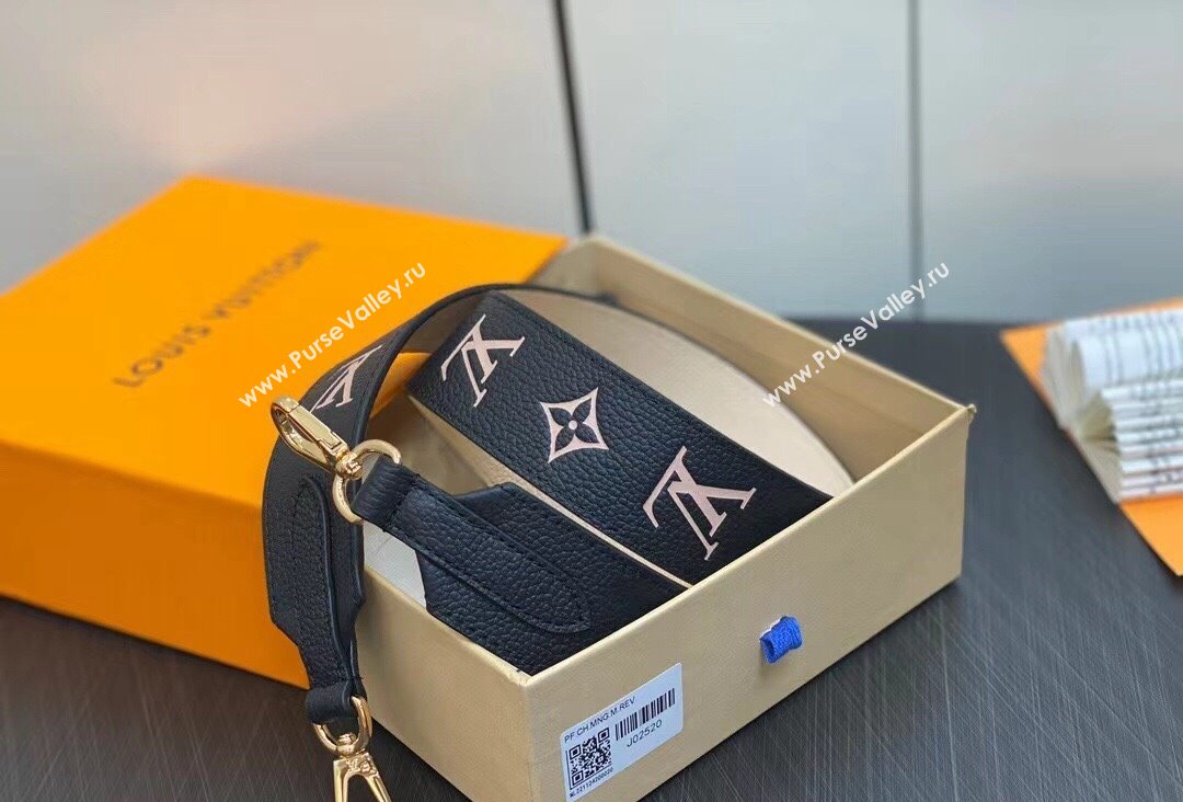 Louis Vuitton Monogram Empreinte Leather Bandoulière J02520 Black / Beige 2023 (kiki-23111331)