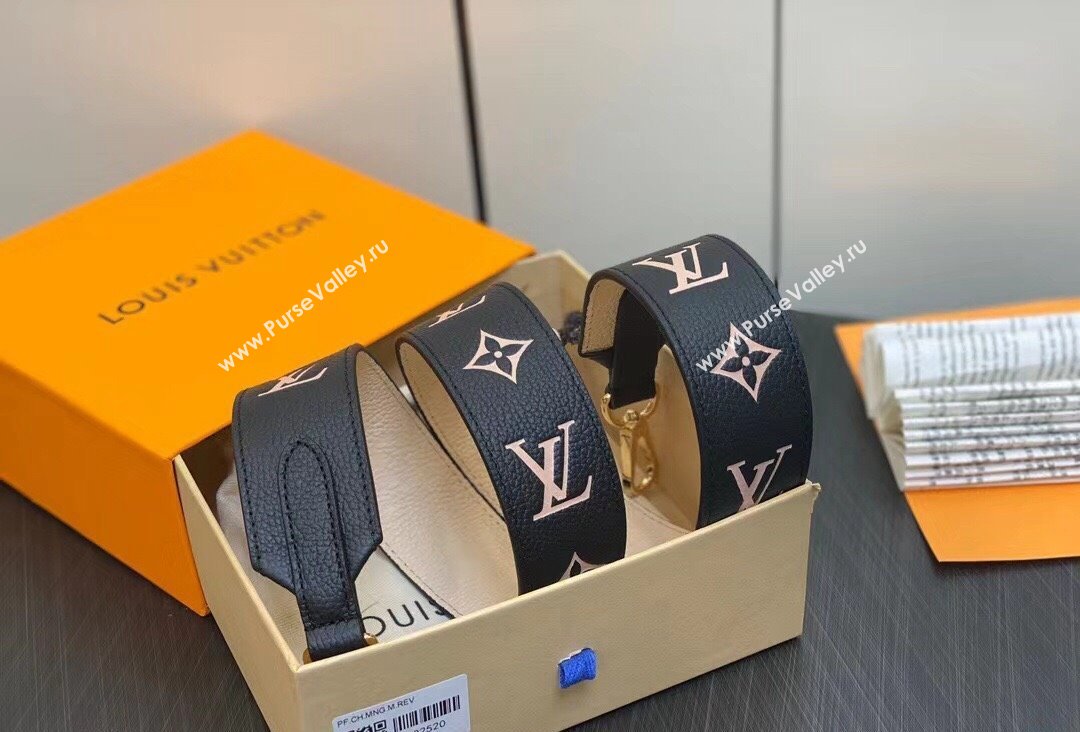 Louis Vuitton Monogram Empreinte Leather Bandoulière J02520 Black / Beige 2023 (kiki-23111331)