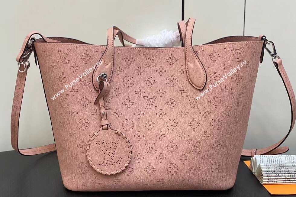 Louis Vuitton Mahina perforated calfskin leather Blossom MM Bag M21851 Rose Jasmin 2023 (kiki-23111345)