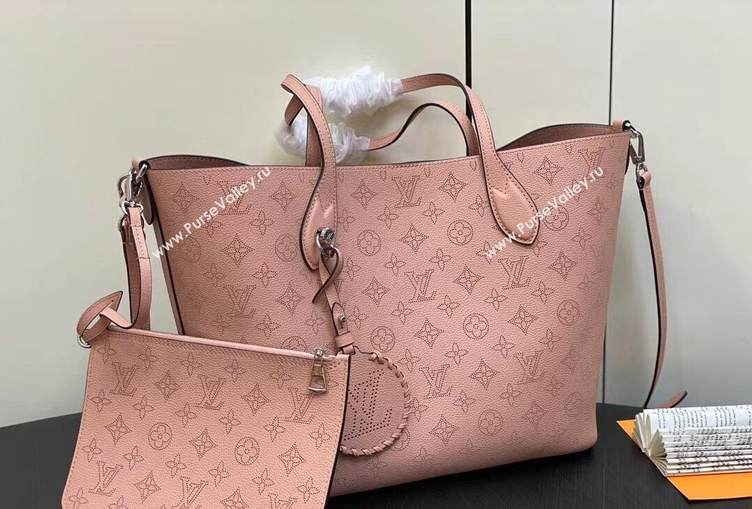 Louis Vuitton Mahina perforated calfskin leather Blossom MM Bag M21851 Rose Jasmin 2023 (kiki-23111345)