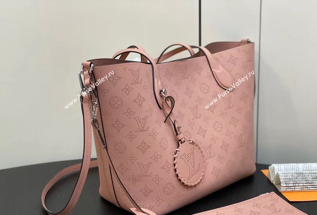 Louis Vuitton Mahina perforated calfskin leather Blossom MM Bag M21851 Rose Jasmin 2023 (kiki-23111345)