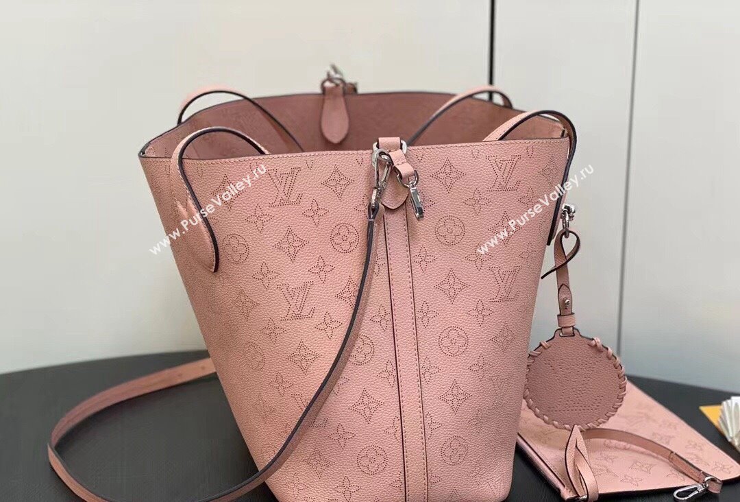Louis Vuitton Mahina perforated calfskin leather Blossom MM Bag M21851 Rose Jasmin 2023 (kiki-23111345)