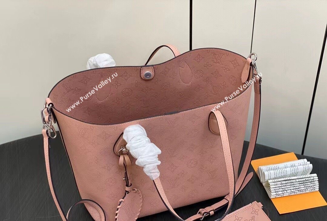 Louis Vuitton Mahina perforated calfskin leather Blossom MM Bag M21851 Rose Jasmin 2023 (kiki-23111345)