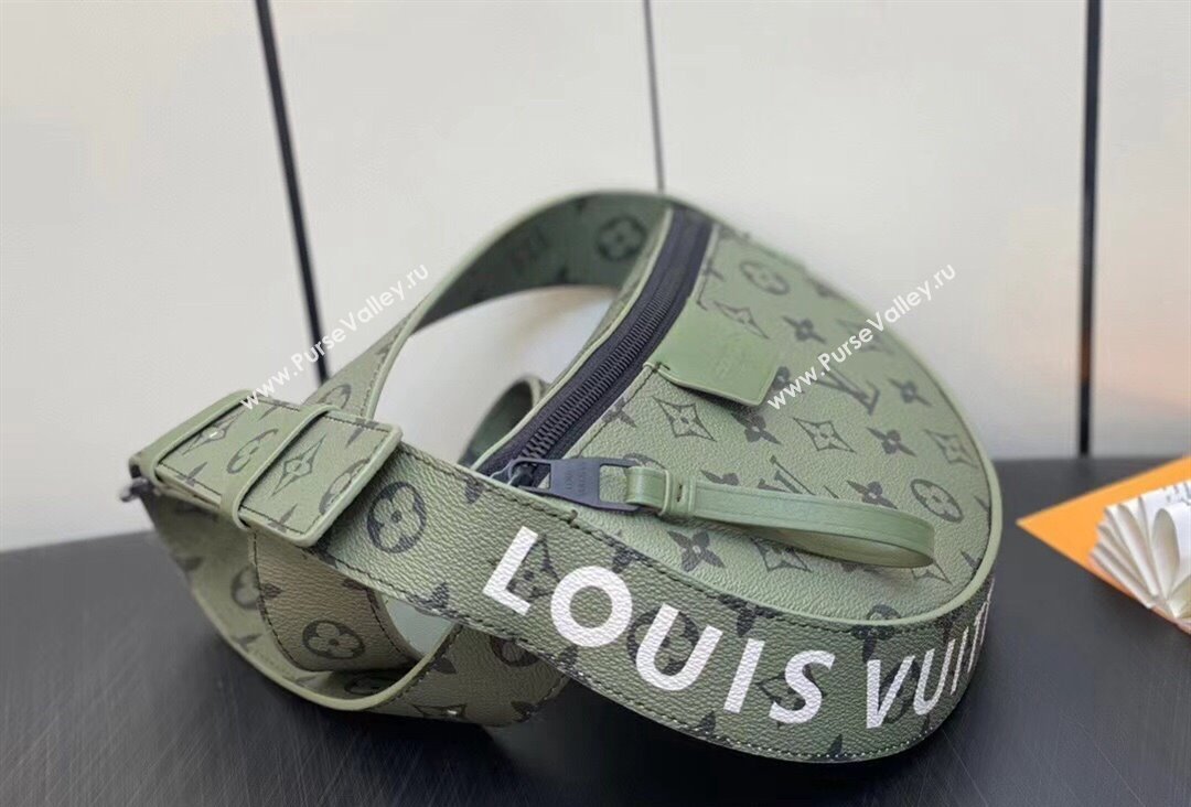 Louis Vuitton Monogram Canvas LV Moon Crossbody Bag M23838 Khaki Green/Vermillion Red 2023 (kiki-23111313)