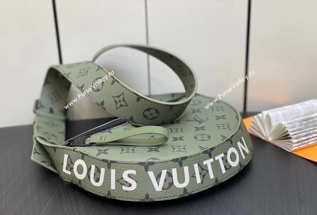 Louis Vuitton Monogram Canvas LV Moon Crossbody Bag M23838 Khaki Green/Vermillion Red 2023 (kiki-23111313)