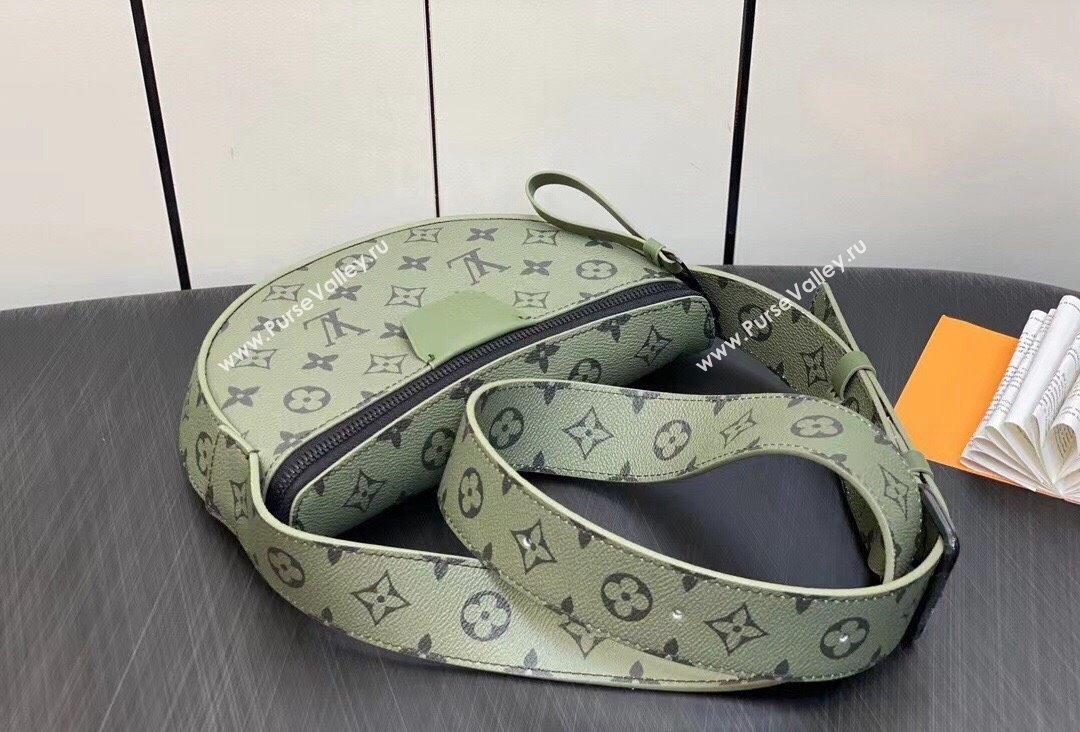 Louis Vuitton Monogram Canvas LV Moon Crossbody Bag M23838 Khaki Green/Vermillion Red 2023 (kiki-23111313)