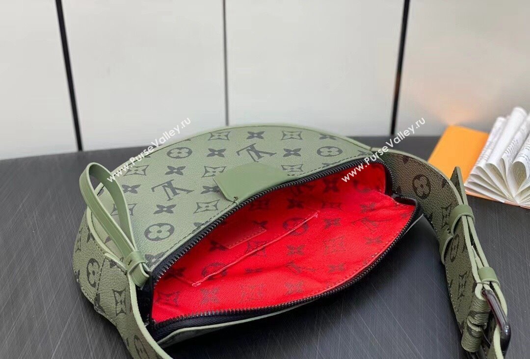 Louis Vuitton Monogram Canvas LV Moon Crossbody Bag M23838 Khaki Green/Vermillion Red 2023 (kiki-23111313)