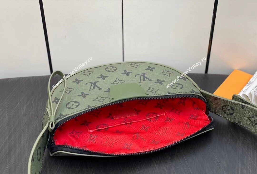 Louis Vuitton Monogram Canvas LV Moon Crossbody Bag M23838 Khaki Green/Vermillion Red 2023 (kiki-23111313)