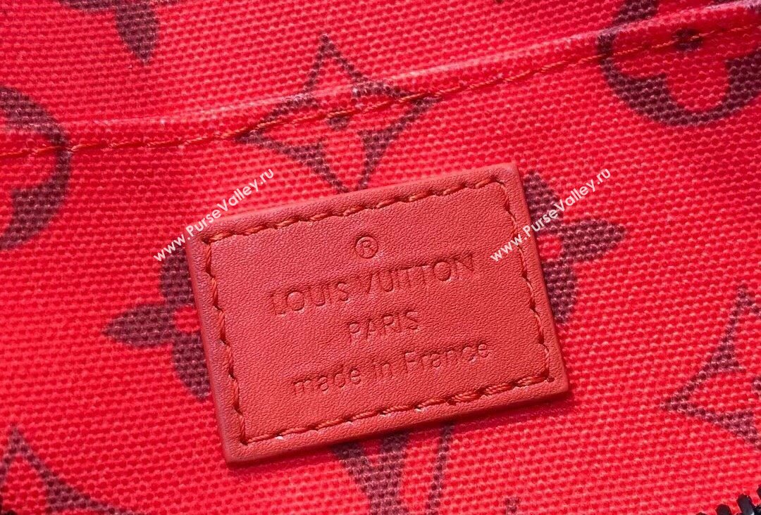 Louis Vuitton Monogram Canvas LV Moon Crossbody Bag M23838 Khaki Green/Vermillion Red 2023 (kiki-23111313)