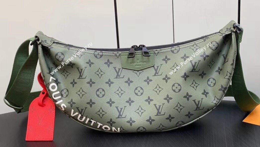 Louis Vuitton Monogram Canvas Hamac Bag M23779 Khaki Green/Vermillion Red 2023 (kiki-23111314)