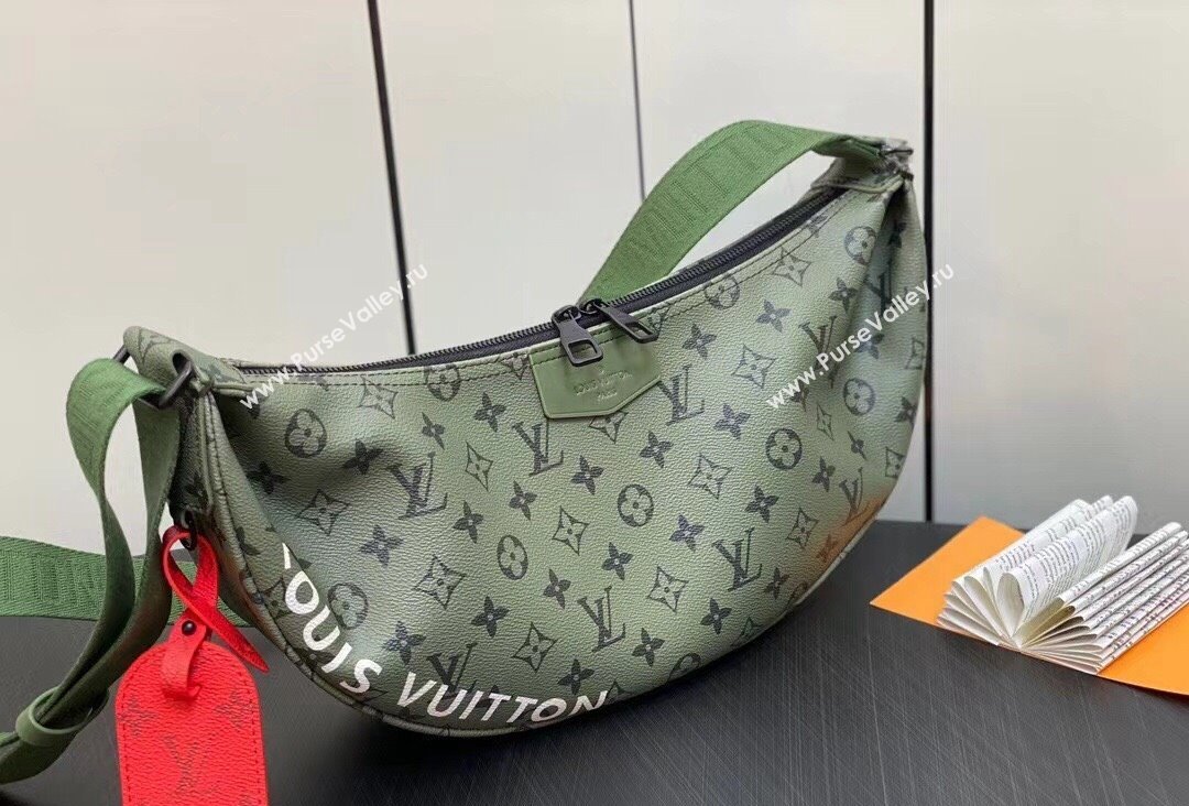 Louis Vuitton Monogram Canvas Hamac Bag M23779 Khaki Green/Vermillion Red 2023 (kiki-23111314)