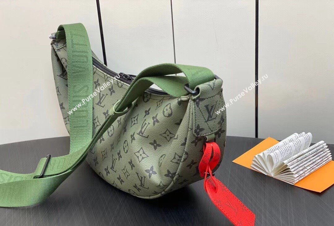 Louis Vuitton Monogram Canvas Hamac Bag M23779 Khaki Green/Vermillion Red 2023 (kiki-23111314)