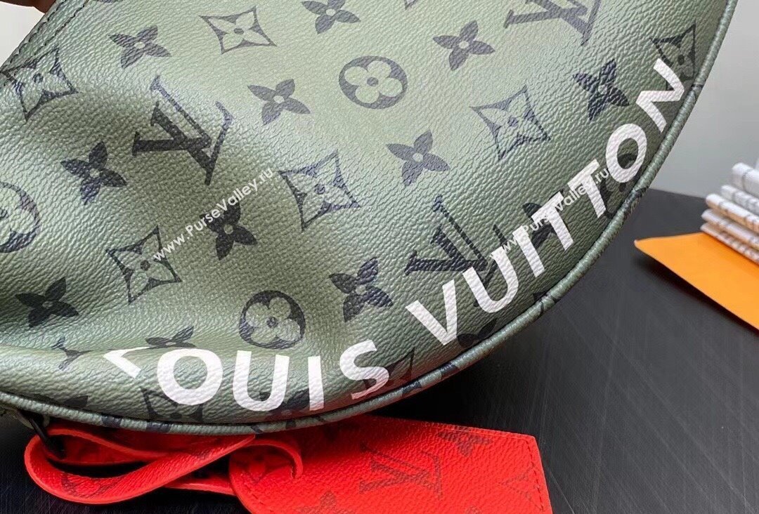 Louis Vuitton Monogram Canvas Hamac Bag M23779 Khaki Green/Vermillion Red 2023 (kiki-23111314)