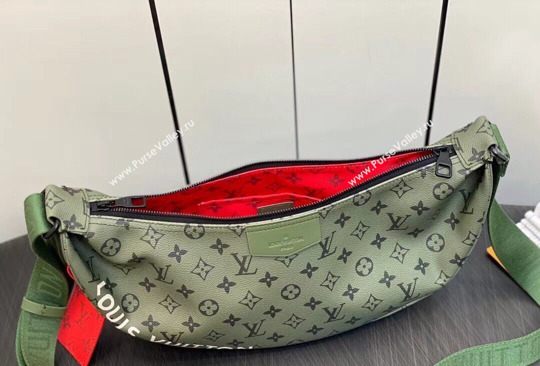 Louis Vuitton Monogram Canvas Hamac Bag M23779 Khaki Green/Vermillion Red 2023 (kiki-23111314)