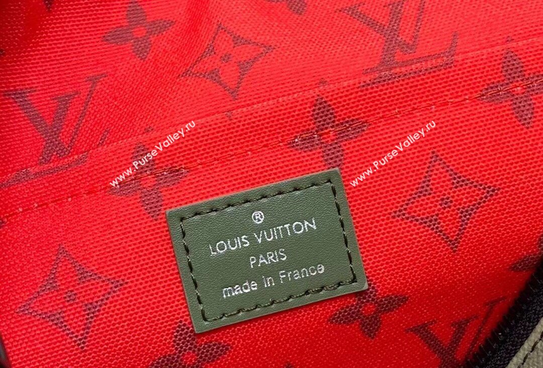 Louis Vuitton Monogram Canvas Hamac Bag M23779 Khaki Green/Vermillion Red 2023 (kiki-23111314)