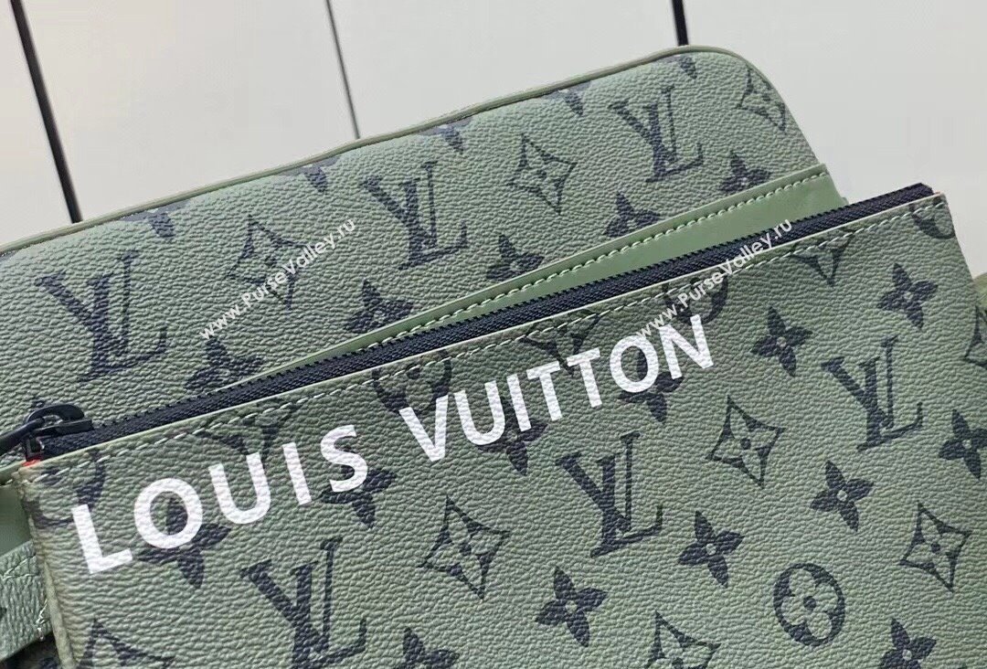 Louis Vuitton Monogram Canvas Trio Messenger Bag M23783 Khaki Green/Vermillion Red 2023 (kiki-23111315)