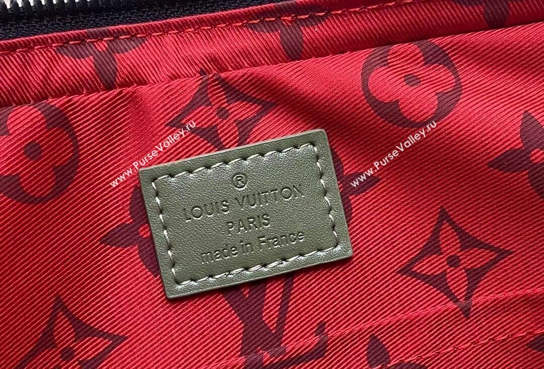 Louis Vuitton Monogram Canvas Trio Messenger Bag M23783 Khaki Green/Vermillion Red 2023 (kiki-23111315)