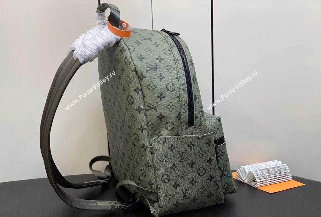 Louis Vuitton Monogram Canvas Discovery Backpack PM Bag M46802 Khaki Green/Vermillion Red 2023 (kiki-23111316)
