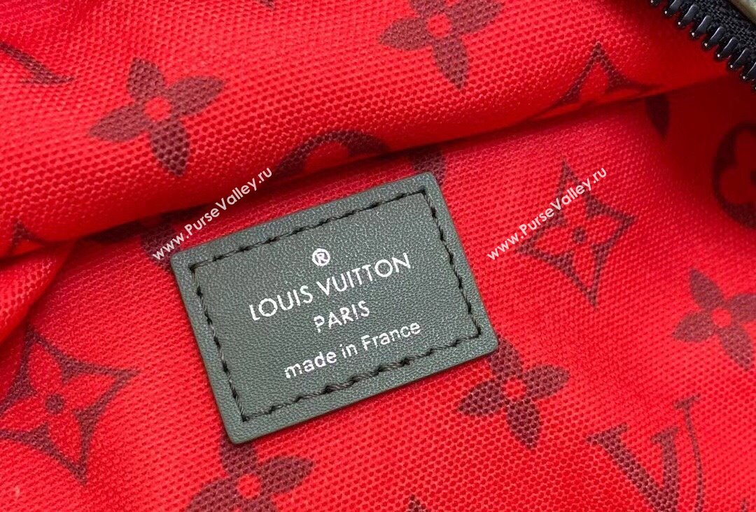 Louis Vuitton Monogram Canvas Discovery Backpack PM Bag M46802 Khaki Green/Vermillion Red 2023 (kiki-23111316)