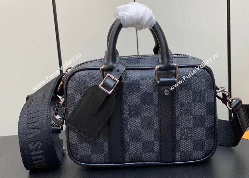 Louis Vuitton Nano Porte Documents Voyage Bag M82770 Damier Graphite Canvas 2023 (kiki-23111309)