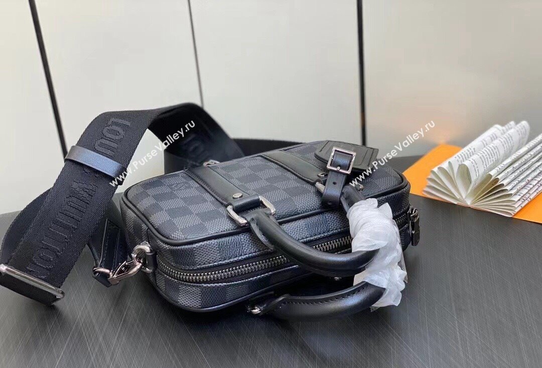 Louis Vuitton Nano Porte Documents Voyage Bag M82770 Damier Graphite Canvas 2023 (kiki-23111309)