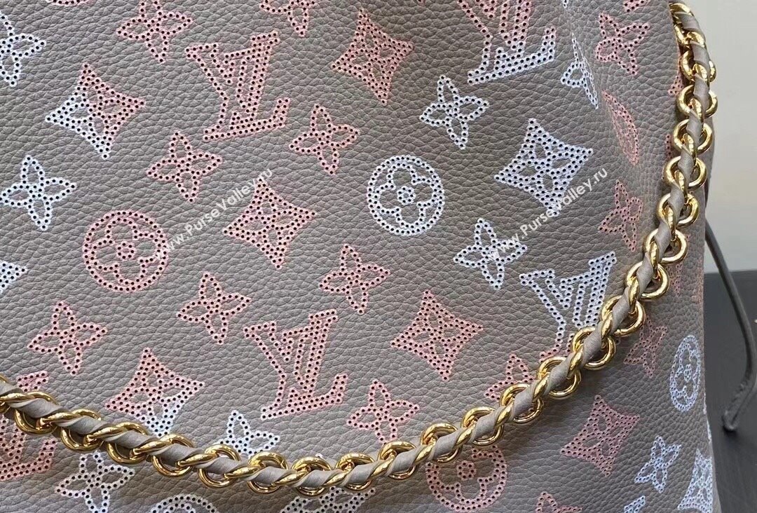 Louis Vuitton Mahina perforated calfskin leather Bella Tote Bag M23395 Flight Mode Gray 2023 (kiki-23111350)