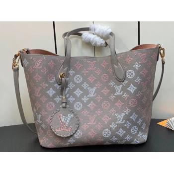 Louis Vuitton Mahina perforated calfskin leather Blossom MM Bag M23387 Flight Mode Gray 2023 (kiki-23111346)