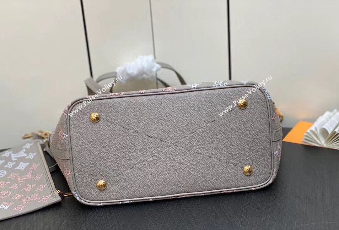 Louis Vuitton Mahina perforated calfskin leather Blossom MM Bag M23387 Flight Mode Gray 2023 (kiki-23111346)