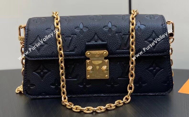 Louis Vuitton Monogram Empreinte leather Wallet On Chain Métis Bag M82637 Black 2023 (kiki-23111367)