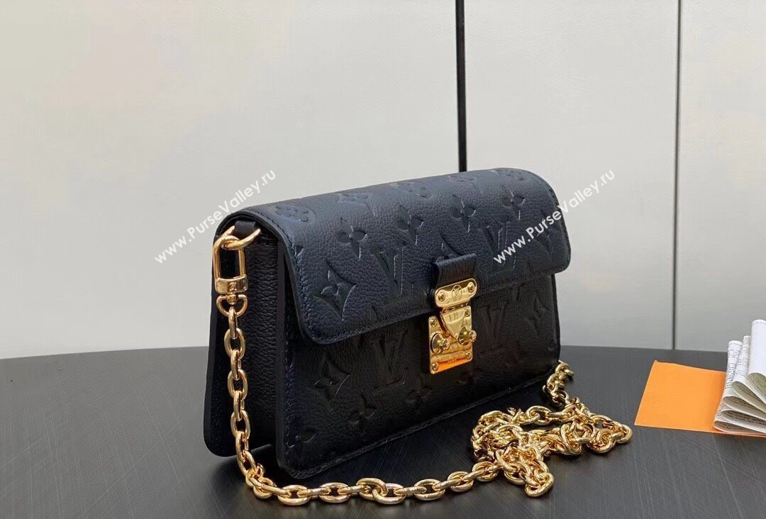 Louis Vuitton Monogram Empreinte leather Wallet On Chain Métis Bag M82637 Black 2023 (kiki-23111367)