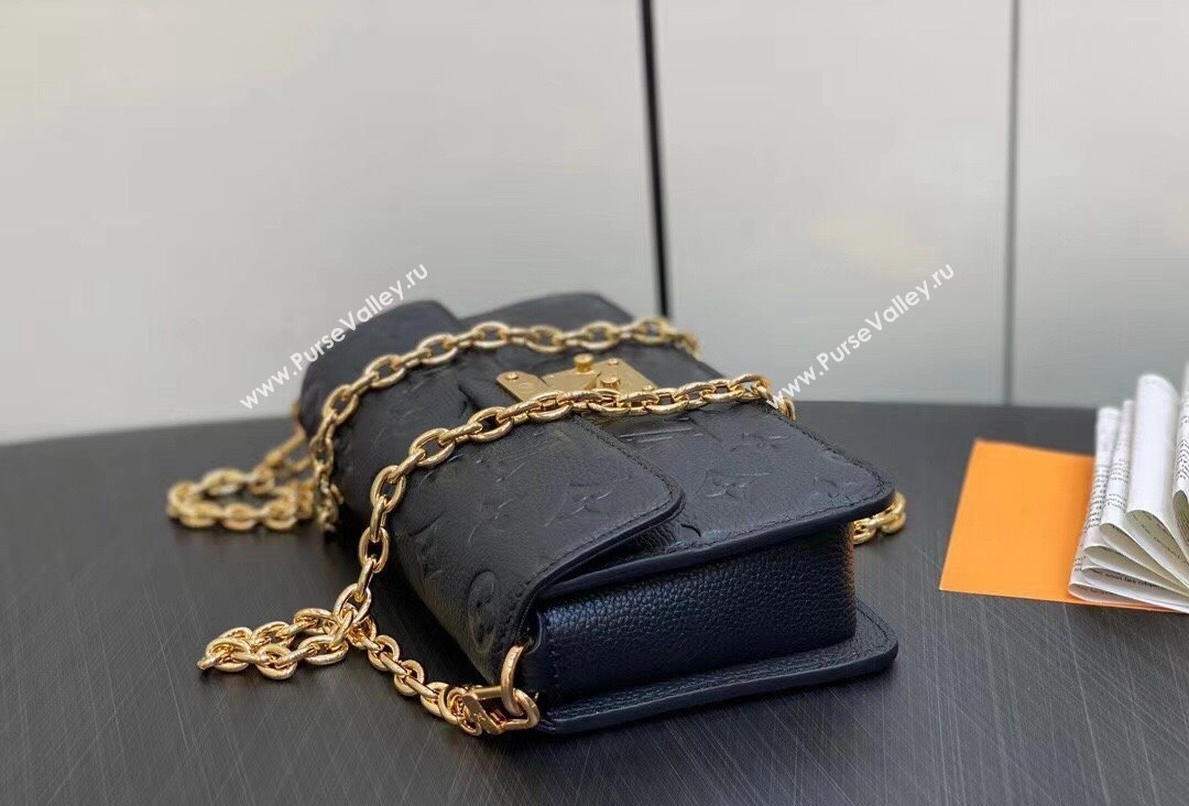 Louis Vuitton Monogram Empreinte leather Wallet On Chain Métis Bag M82637 Black 2023 (kiki-23111367)