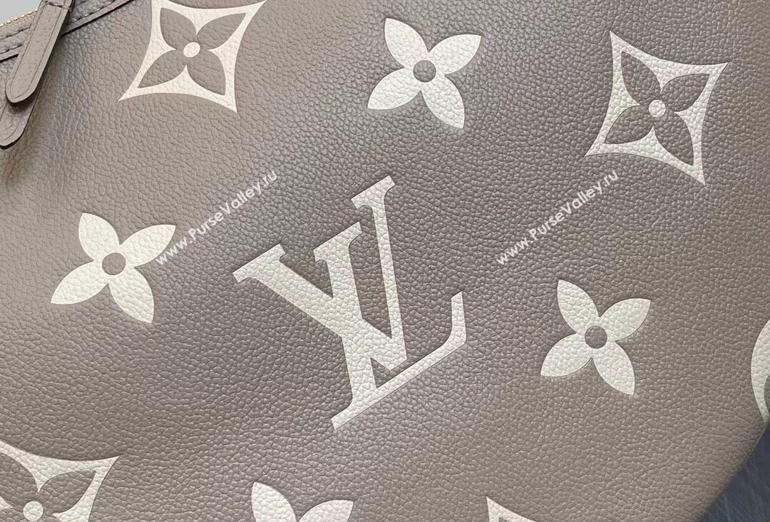 Louis Vuitton Monogram Empreinte Leather Loop Hobo Bag M46738 Dove Gray/Cream 2023 (kiki-23111323)