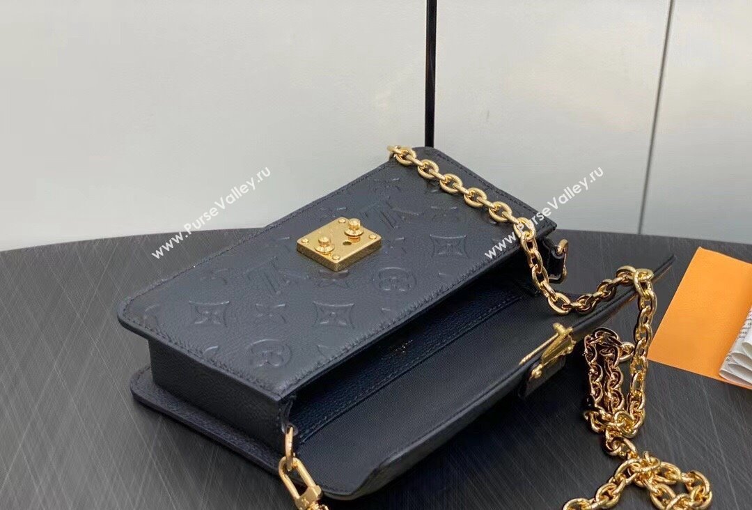 Louis Vuitton Monogram Empreinte leather Wallet On Chain Métis Bag M82637 Black 2023 (kiki-23111367)