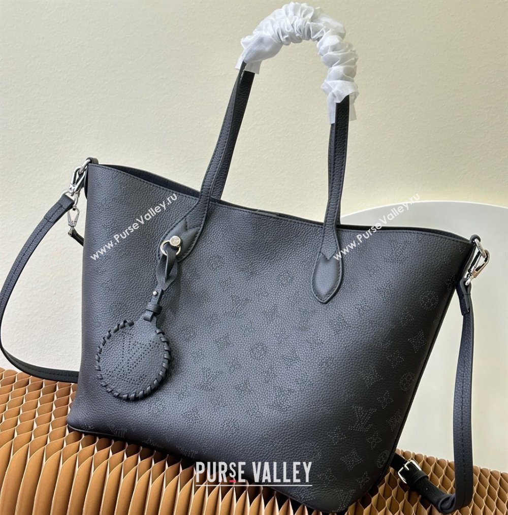Louis Vuitton Mahina perforated calfskin leather Blossom MM Bag M21851 Black 2023 (kiki-23111347)