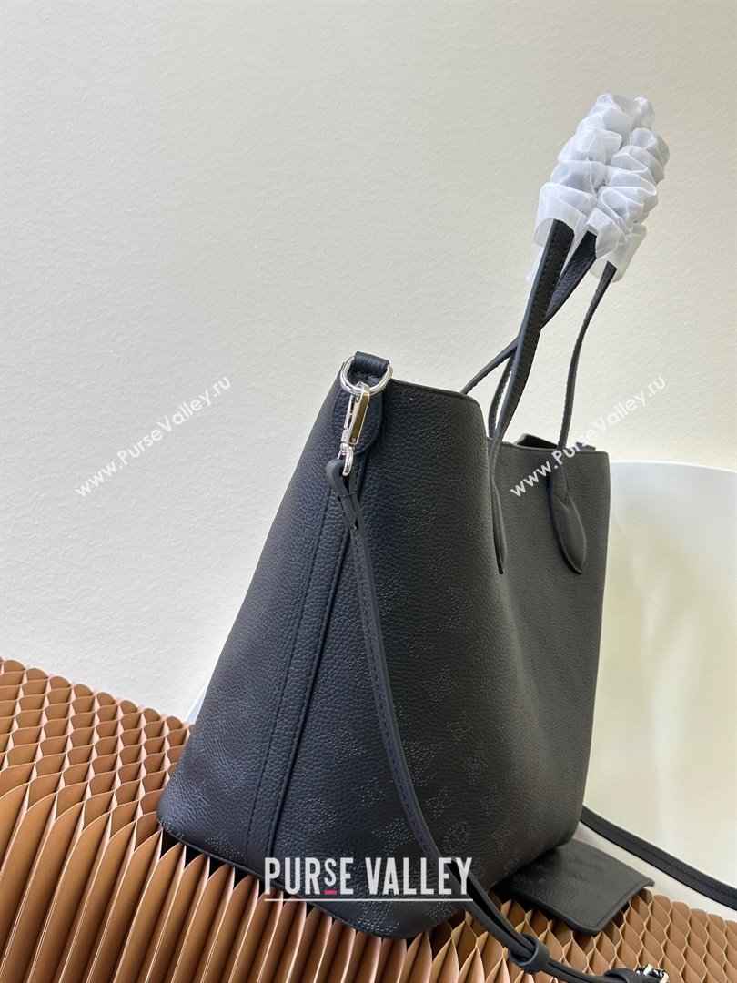 Louis Vuitton Mahina perforated calfskin leather Blossom MM Bag M21851 Black 2023 (kiki-23111347)