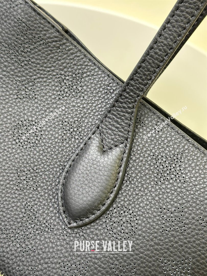 Louis Vuitton Mahina perforated calfskin leather Blossom MM Bag M21851 Black 2023 (kiki-23111347)