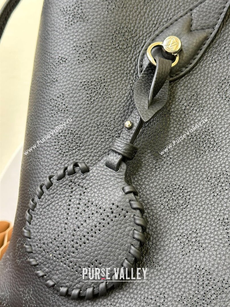 Louis Vuitton Mahina perforated calfskin leather Blossom MM Bag M21851 Black 2023 (kiki-23111347)