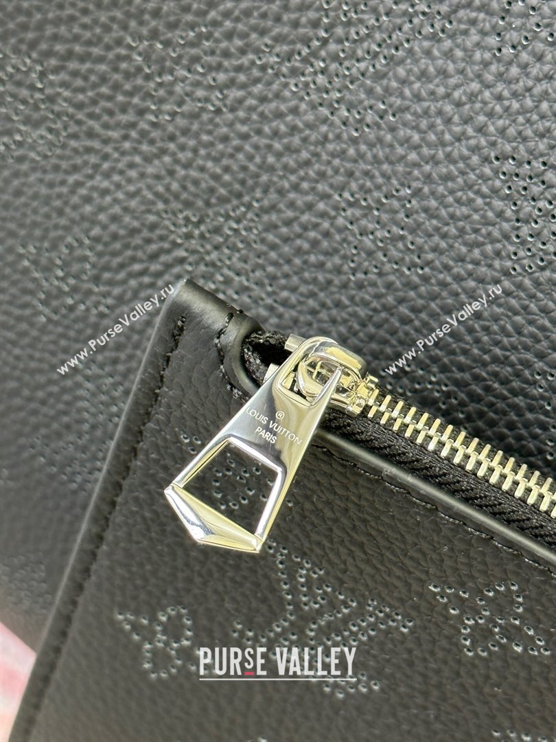 Louis Vuitton Mahina perforated calfskin leather Blossom MM Bag M21851 Black 2023 (kiki-23111347)