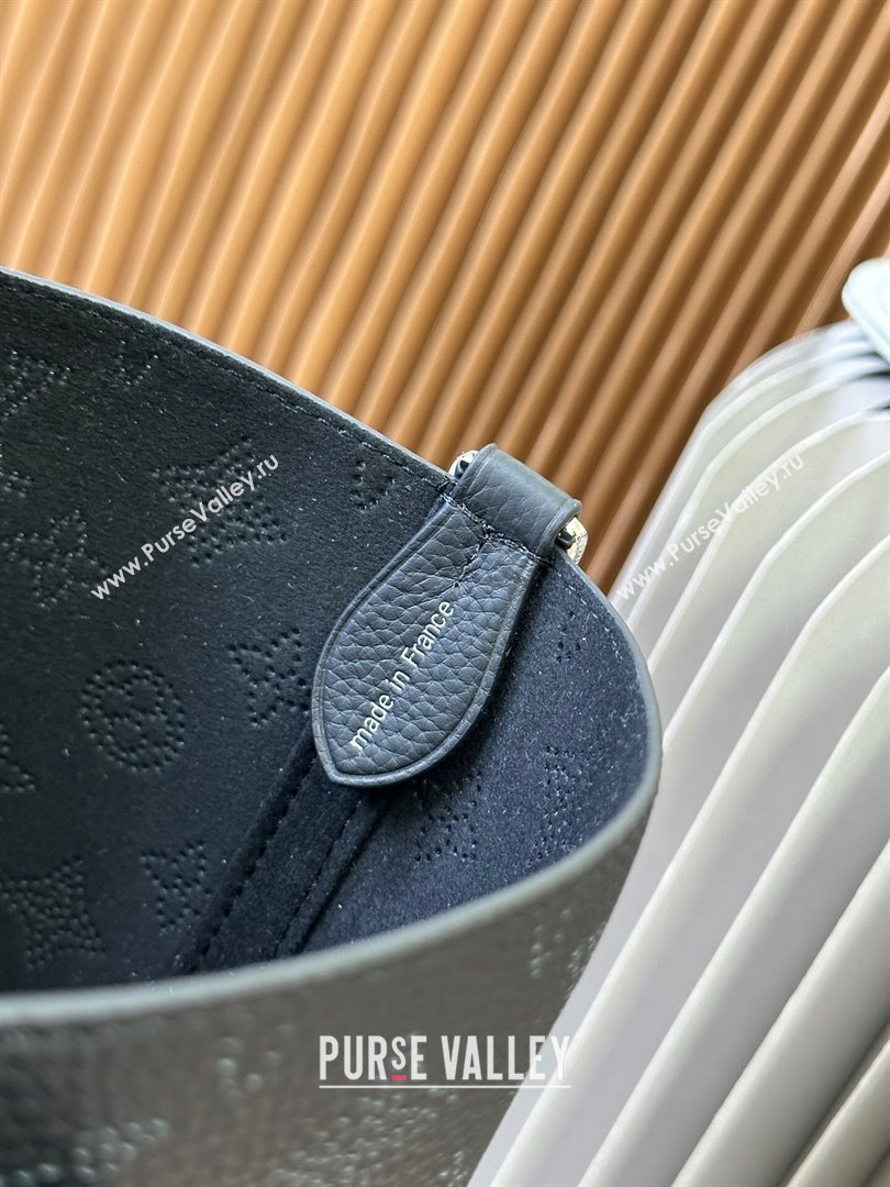 Louis Vuitton Mahina perforated calfskin leather Blossom MM Bag M21851 Black 2023 (kiki-23111347)