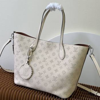 Louis Vuitton Mahina perforated calfskin leather Blossom MM Bag M21850 White 2023 (kiki-23111348)