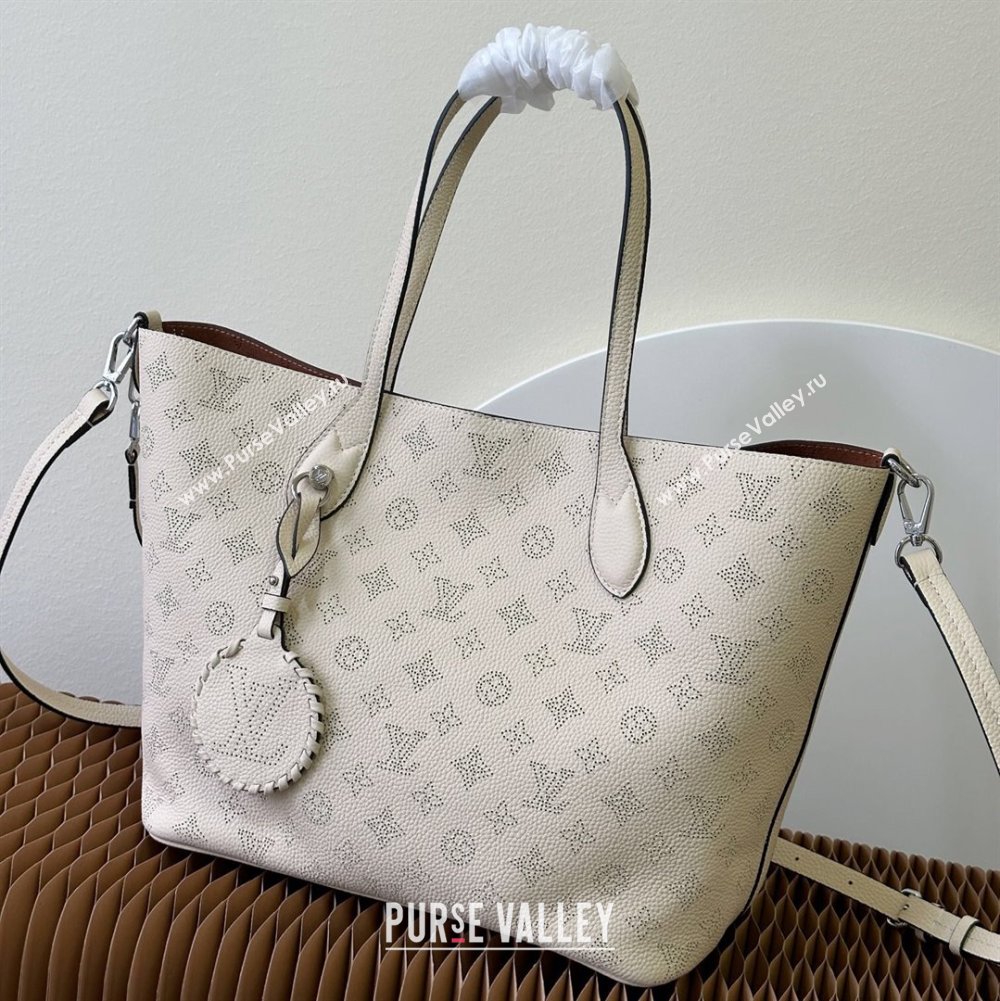 Louis Vuitton Mahina perforated calfskin leather Blossom MM Bag M21850 White 2023 (kiki-23111348)