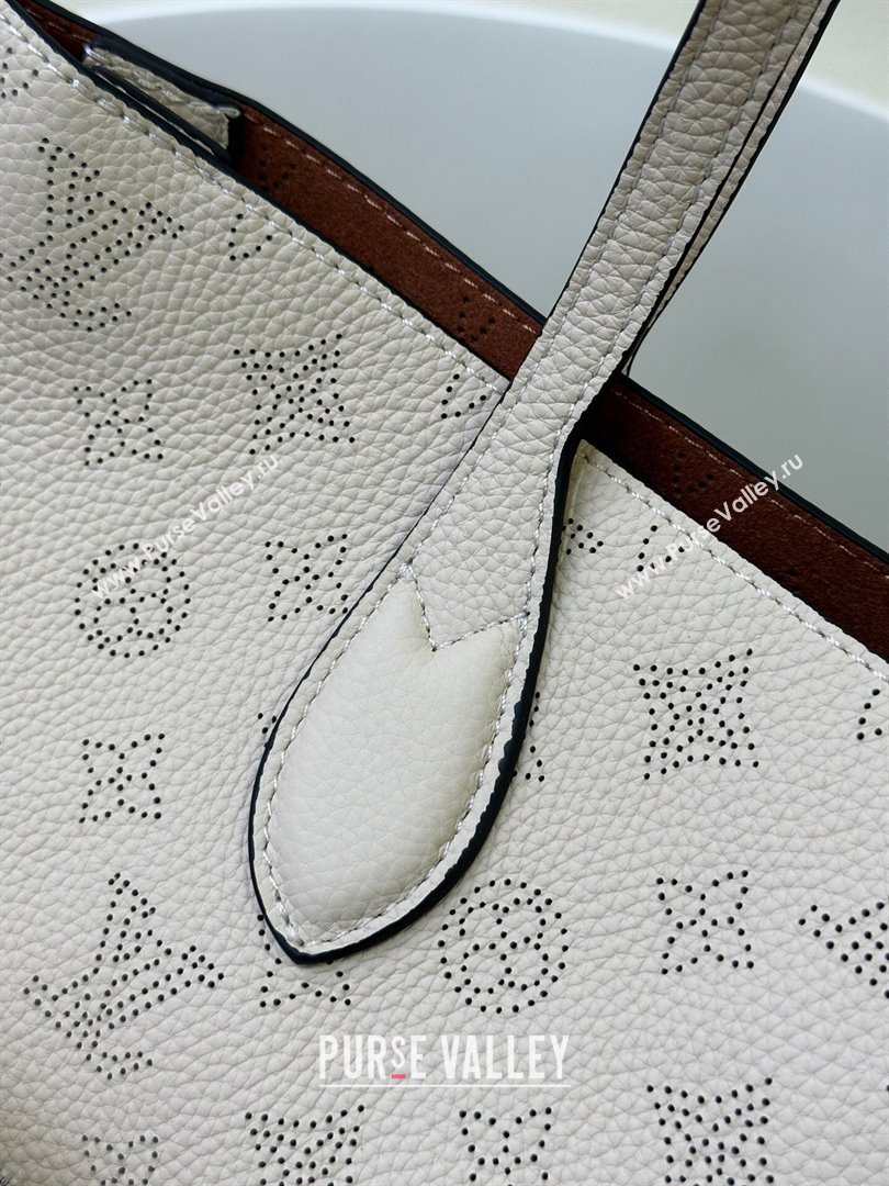Louis Vuitton Mahina perforated calfskin leather Blossom MM Bag M21850 White 2023 (kiki-23111348)
