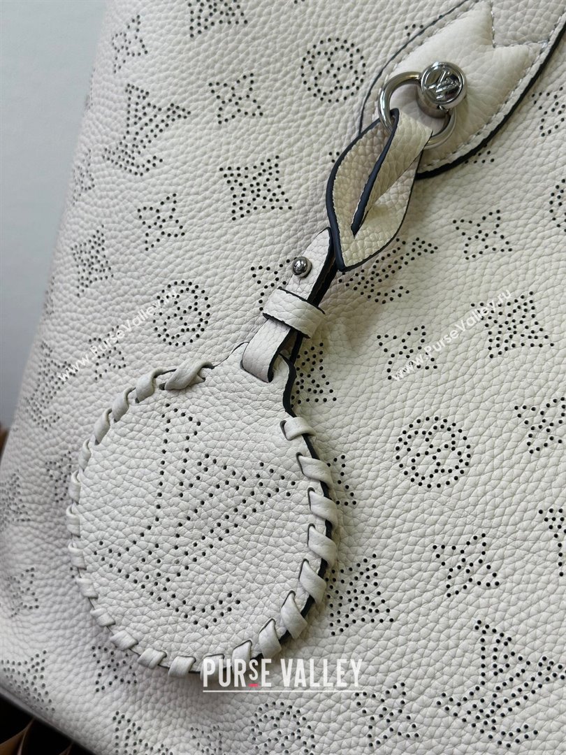 Louis Vuitton Mahina perforated calfskin leather Blossom MM Bag M21850 White 2023 (kiki-23111348)