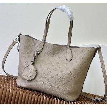 Louis Vuitton Mahina perforated calfskin leather Blossom MM Bag M21852 Galet Beige 2023 (kiki-23111349)